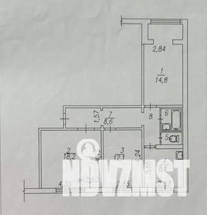 3-к квартира, вторичка, 69м2, 9/10 этаж