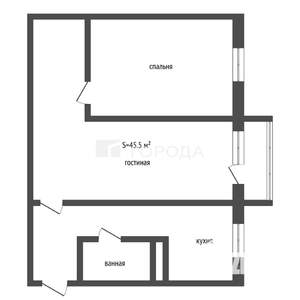 2-к квартира, вторичка, 46м2, 4/5 этаж