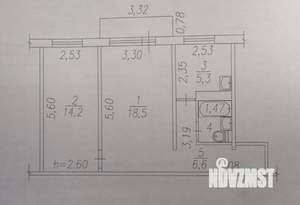 2-к квартира, вторичка, 47м2, 3/5 этаж