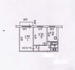 2-к квартира, вторичка, 49м2, 2/9 этаж