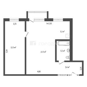 2-к квартира, вторичка, 44м2, 3/5 этаж