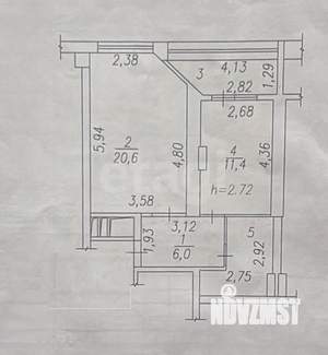 1-к квартира, вторичка, 48м2, 6/16 этаж