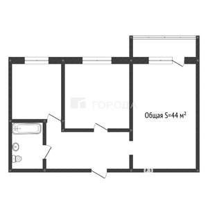 2-к квартира, вторичка, 44м2, 4/9 этаж