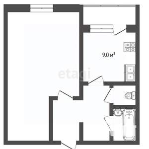 1-к квартира, вторичка, 41м2, 5/9 этаж