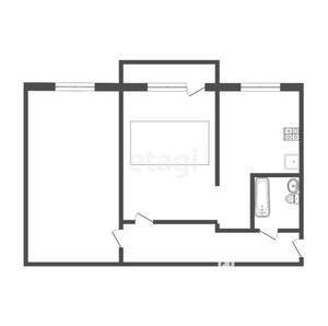 2-к квартира, вторичка, 44м2, 3/5 этаж