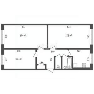3-к квартира, вторичка, 62м2, 1/5 этаж