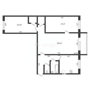 3-к квартира, вторичка, 56м2, 4/5 этаж