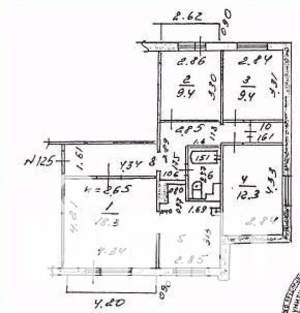 4-к квартира, вторичка, 79м2, 1/5 этаж