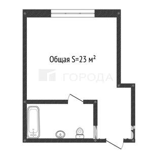 1-к квартира, вторичка, 23м2, 2/5 этаж