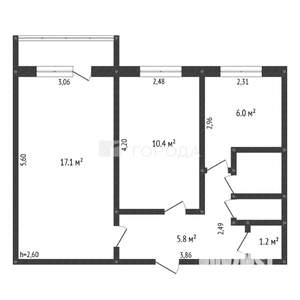2-к квартира, вторичка, 44м2, 3/5 этаж