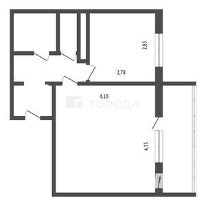 1-к квартира, вторичка, 35м2, 1/9 этаж