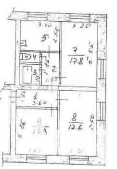 3-к квартира, вторичка, 73м2, 2/5 этаж