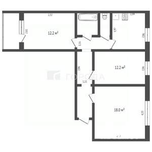 3-к квартира, вторичка, 68м2, 8/9 этаж
