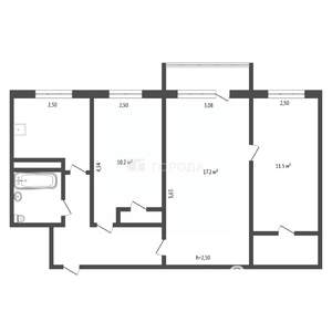 3-к квартира, вторичка, 56м2, 2/5 этаж