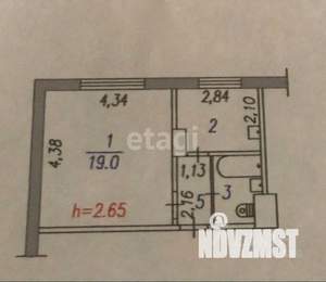 1-к квартира, вторичка, 30м2, 2/9 этаж