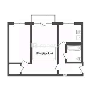 2-к квартира, вторичка, 43м2, 4/5 этаж