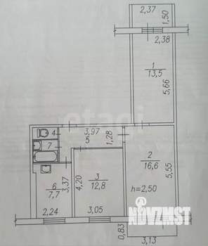 3-к квартира, вторичка, 60м2, 2/9 этаж