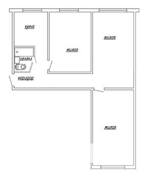 3-к квартира, вторичка, 60м2, 1/5 этаж