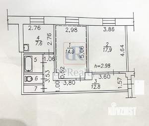 2-к квартира, вторичка, 59м2, 4/5 этаж
