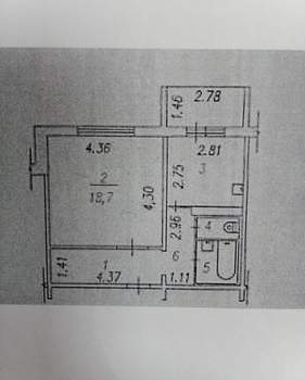1-к квартира, вторичка, 40м2, 5/10 этаж