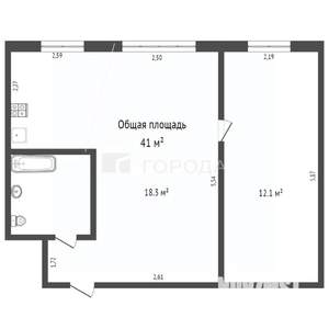 2-к квартира, вторичка, 41м2, 1/5 этаж