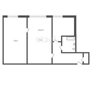 2-к квартира, вторичка, 45м2, 2/5 этаж
