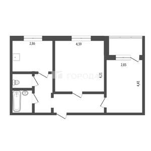 2-к квартира, вторичка, 52м2, 3/9 этаж