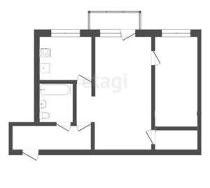 2-к квартира, вторичка, 47м2, 2/5 этаж