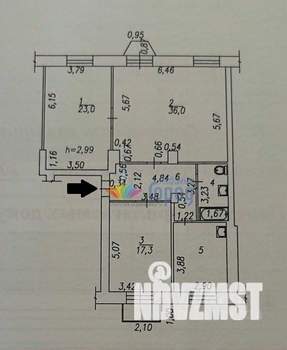 3-к квартира, вторичка, 103м2, 5/5 этаж