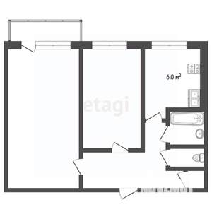 2-к квартира, вторичка, 44м2, 3/5 этаж