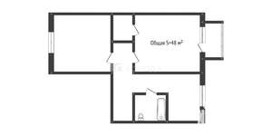 2-к квартира, вторичка, 48м2, 4/5 этаж