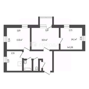 3-к квартира, вторичка, 69м2, 4/4 этаж