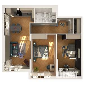 3-к квартира, строящийся дом, 74м2, 1/15 этаж