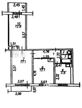 3-к квартира, вторичка, 59м2, 4/9 этаж