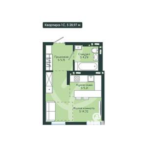 1-к квартира, вторичка, 29м2, 7/12 этаж