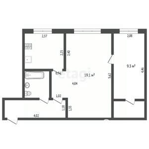 2-к квартира, вторичка, 44м2, 2/5 этаж