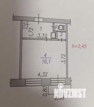 Студия квартира, вторичка, 23м2, 4/5 этаж