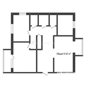 3-к квартира, вторичка, 63м2, 3/9 этаж