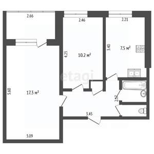 2-к квартира, вторичка, 46м2, 7/9 этаж