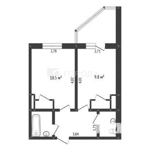 2-к квартира, вторичка, 39м2, 8/9 этаж