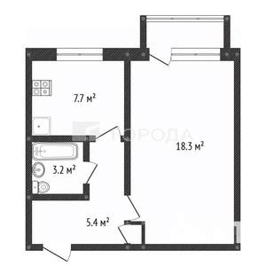1-к квартира, вторичка, 35м2, 5/5 этаж