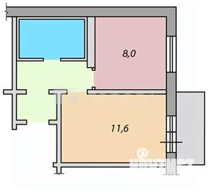 1-к квартира, вторичка, 28м2, 2/5 этаж