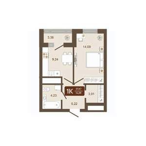 1-к квартира, вторичка, 37м2, 2/16 этаж