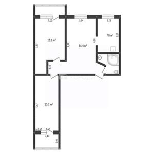 3-к квартира, вторичка, 57м2, 7/10 этаж