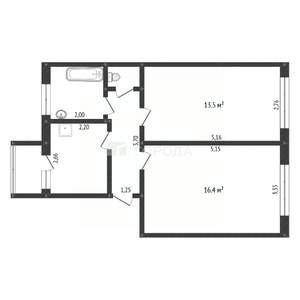 2-к квартира, вторичка, 45м2, 2/5 этаж
