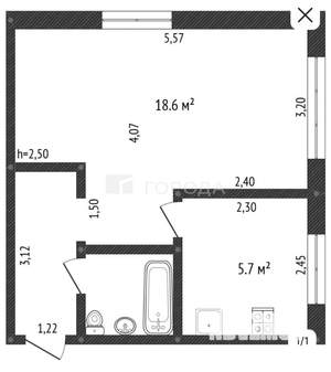 1-к квартира, вторичка, 30м2, 4/5 этаж