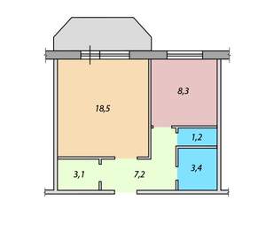1-к квартира, вторичка, 42м2, 5/1 этаж