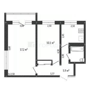 2-к квартира, вторичка, 42м2, 3/5 этаж