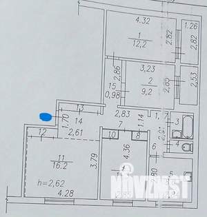 4-к квартира, вторичка, 79м2, 8/10 этаж