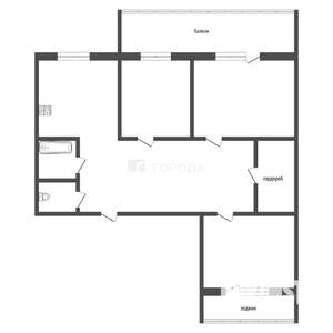 3-к квартира, вторичка, 61м2, 9/10 этаж